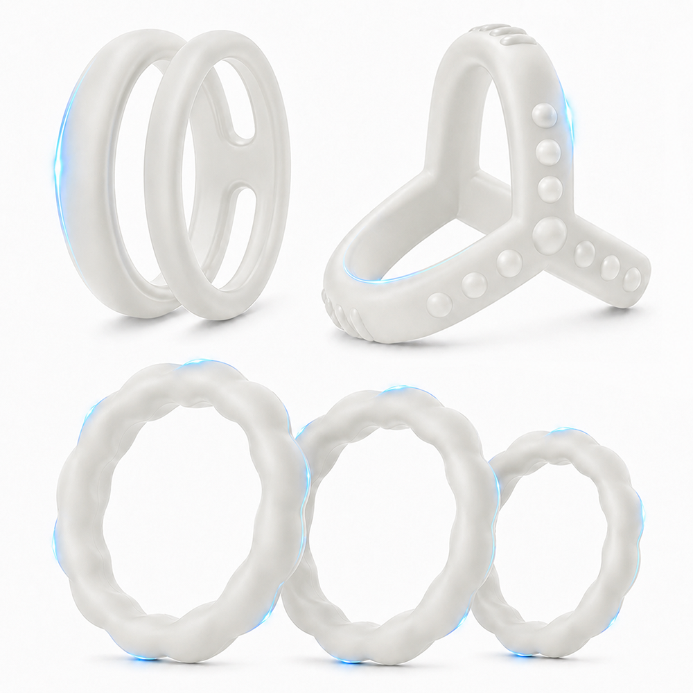 Couple Ring Set - Waterproof Silicone Cock Ring Set Reusable