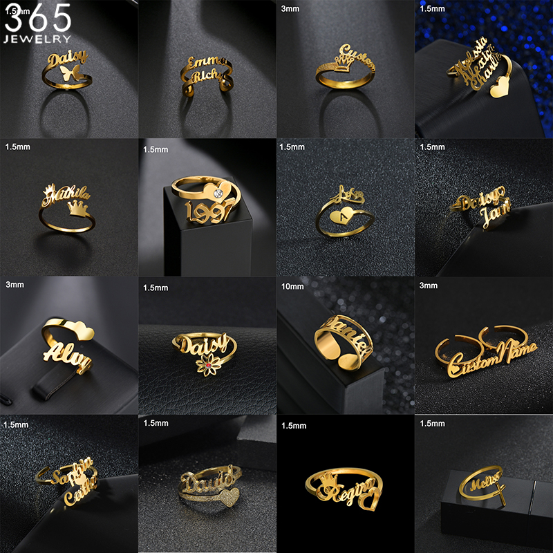 Couple Ring Set - 36 Styles Custom Name Ring For