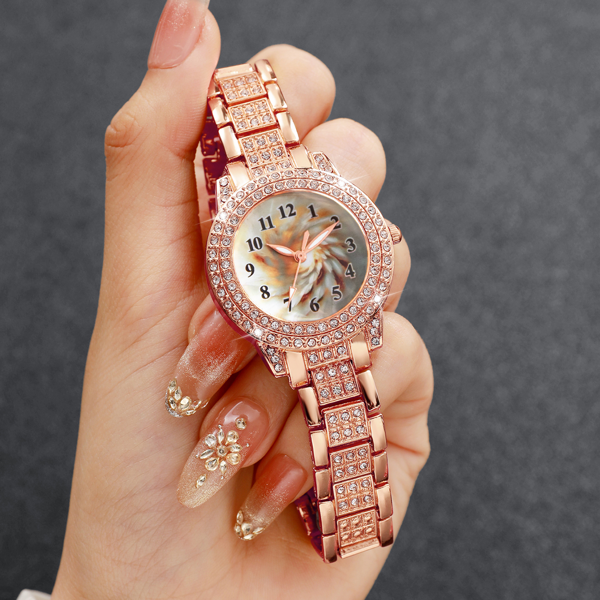 6PCS Luxury Rhinestone Women Q - Mystery Jewelry Jar Watches ulasan dan harga