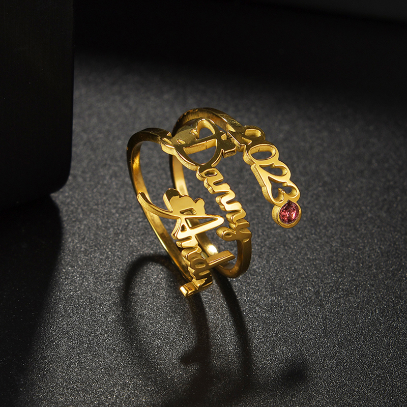 Letdiffery Custom Birthstone N - Couple Ring Set ulasan dan harga