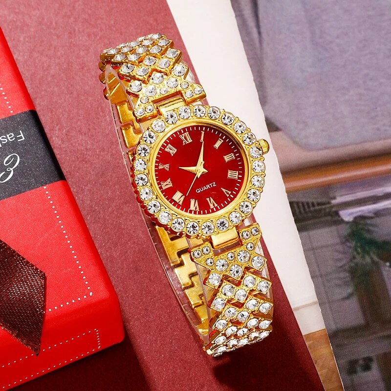 Golden Luxury Watch Women Ring - Mystery Jewelry Jar Watches ulasan dan harga