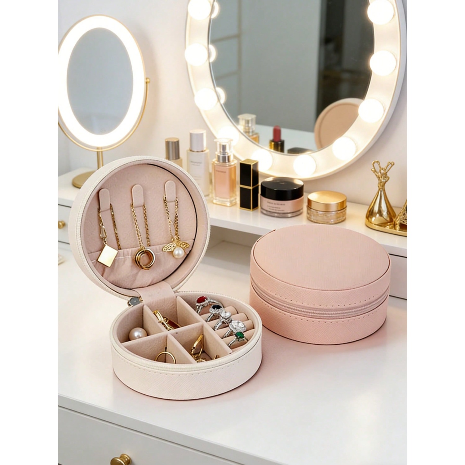 Circular Jewelry Box, Portable - Jewelry Stores With Watches ulasan dan harga