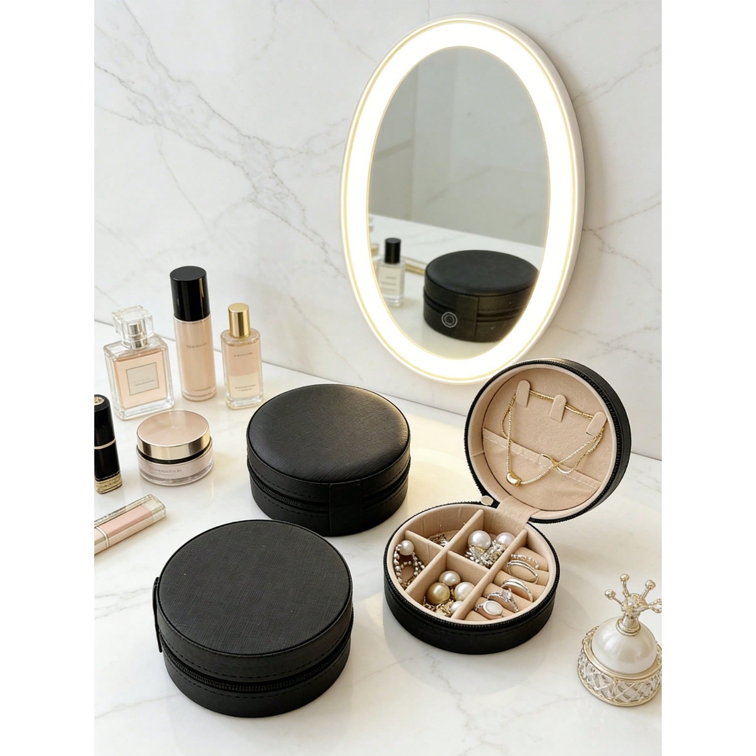Circular Jewelry Box, Portable - Jewelry Stores With Watches ulasan dan harga