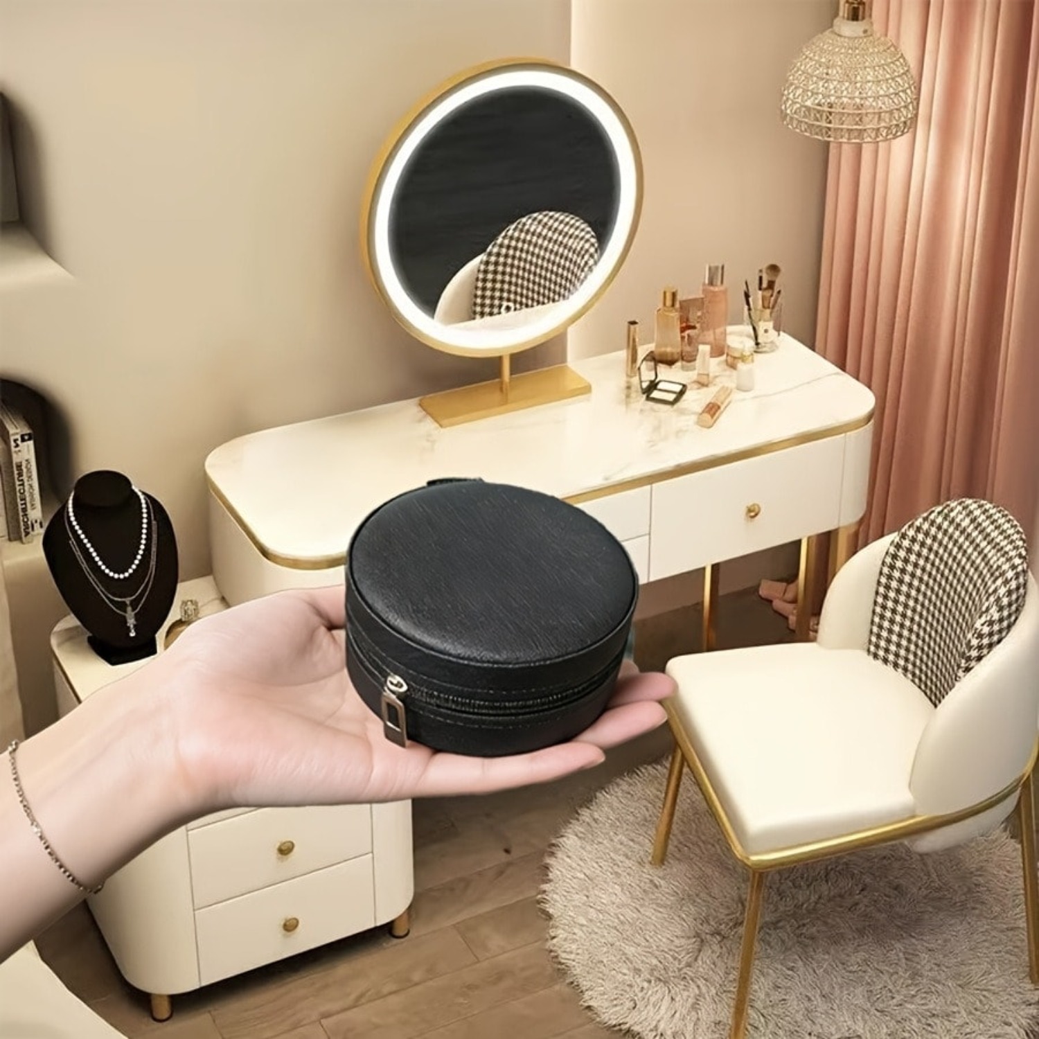 Circular Jewelry Box, Portable - Jewelry Stores With Watches ulasan dan harga