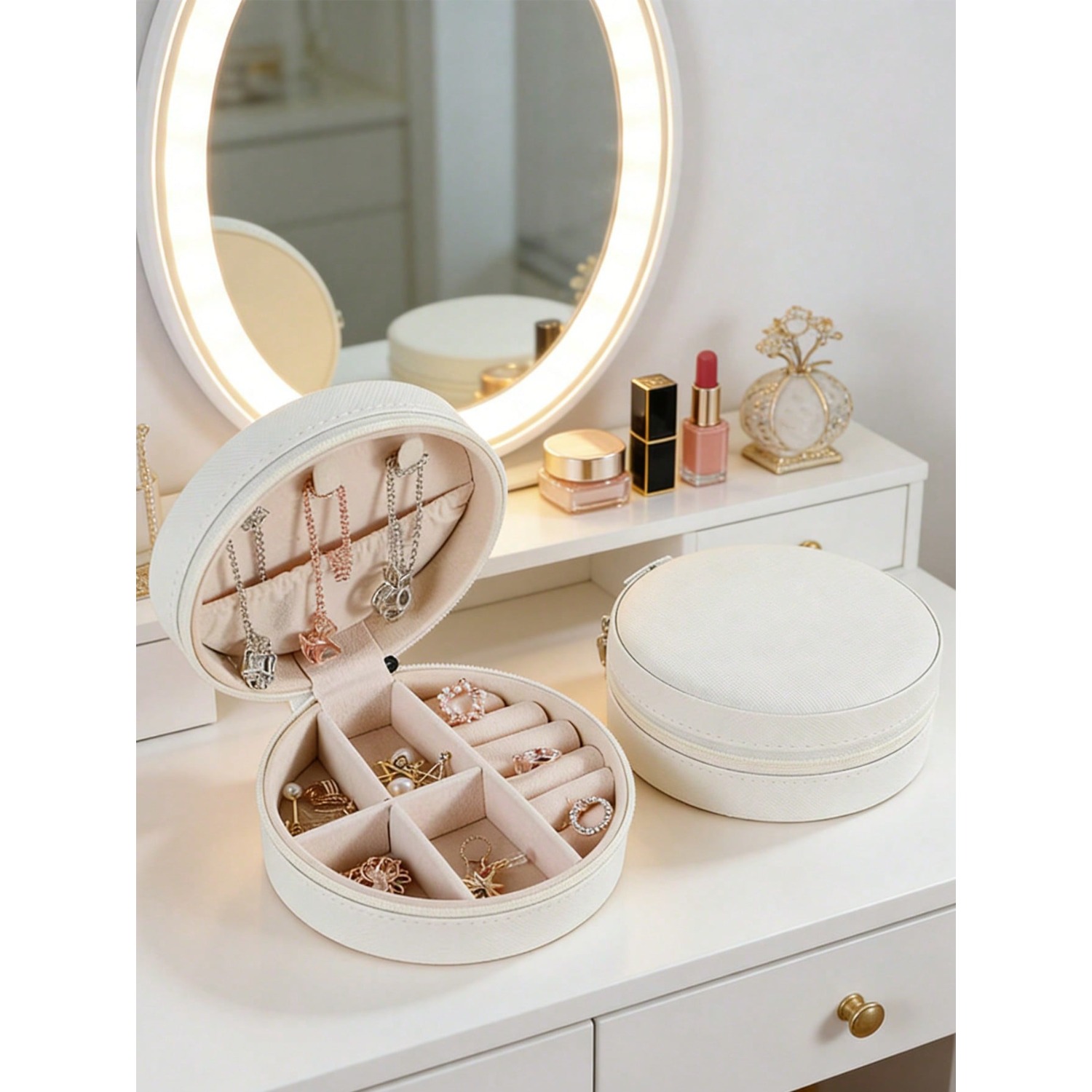 Circular Jewelry Box, Portable - Jewelry Stores With Watches ulasan dan harga