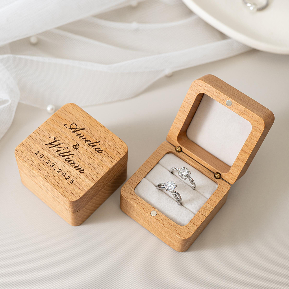 Personalized Carved Wooden Rin - Couple Ring Set ulasan dan harga