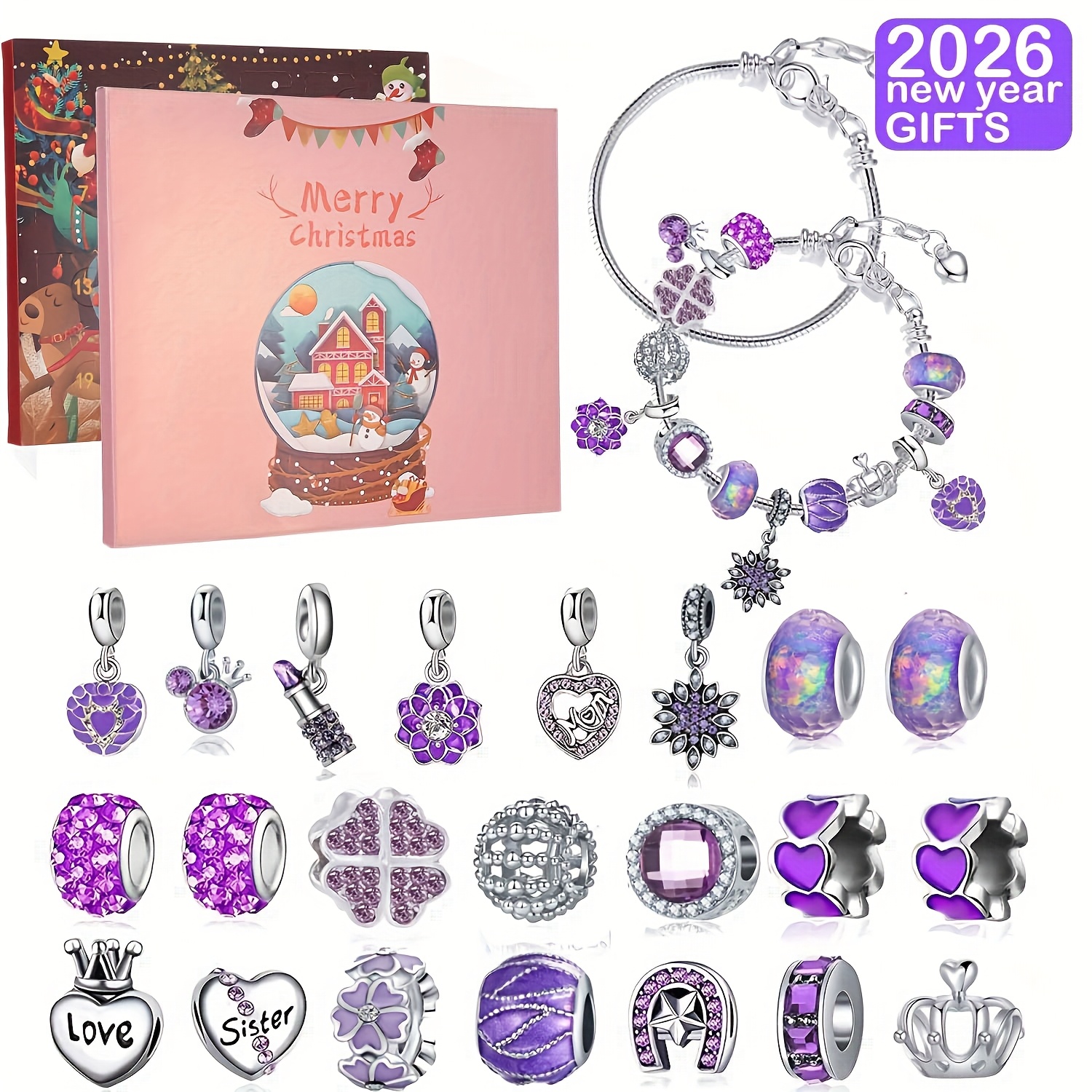 Christmas purple beads DIY jew - Fine Jewelry & Watches Photos ulasan dan harga