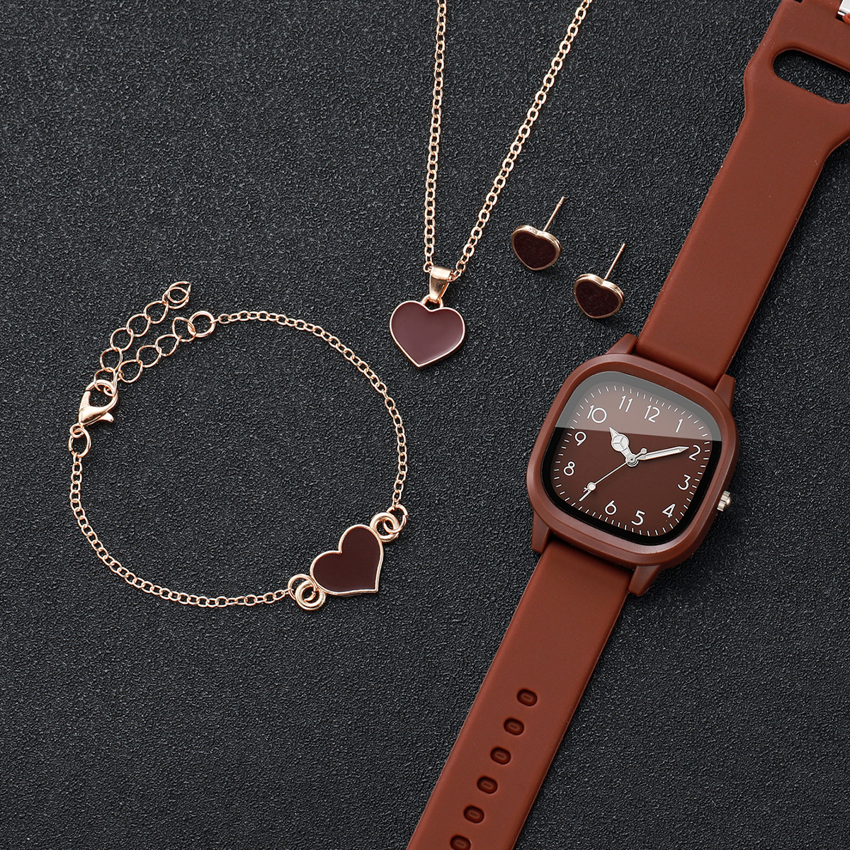 5PCS Fashion Women Watches Hea - Mystery Jewelry Jar Watches ulasan dan harga