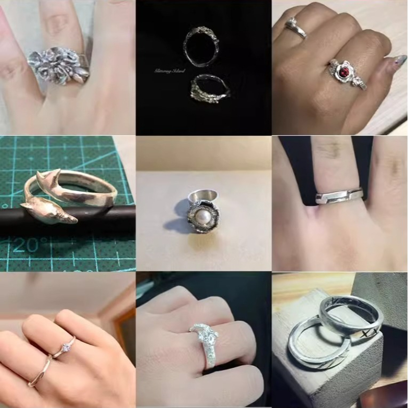 999 Pure Silver Clay Jewelry M - Couple Ring Set ulasan dan harga