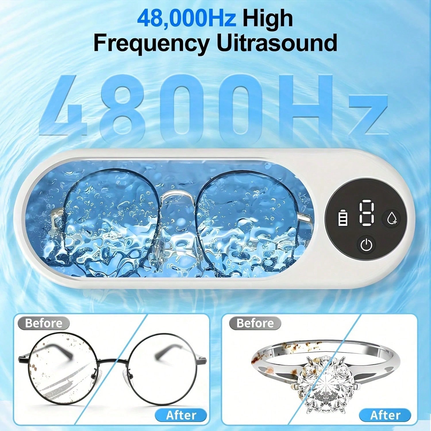 Portable Ultrasonic Cleaner, U - High Jewelry Watches ulasan dan harga