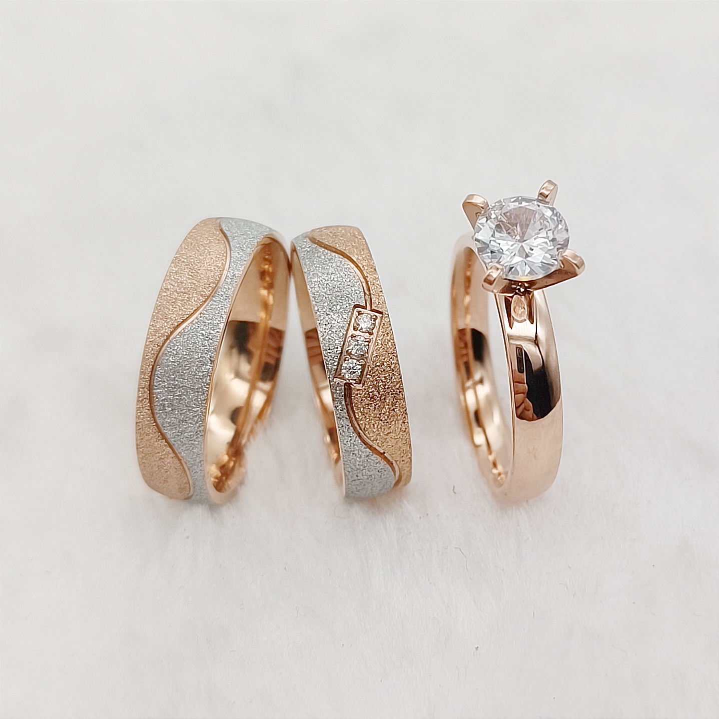 Proposal 3pcs Marriage Promise - Couple Ring Set ulasan dan harga