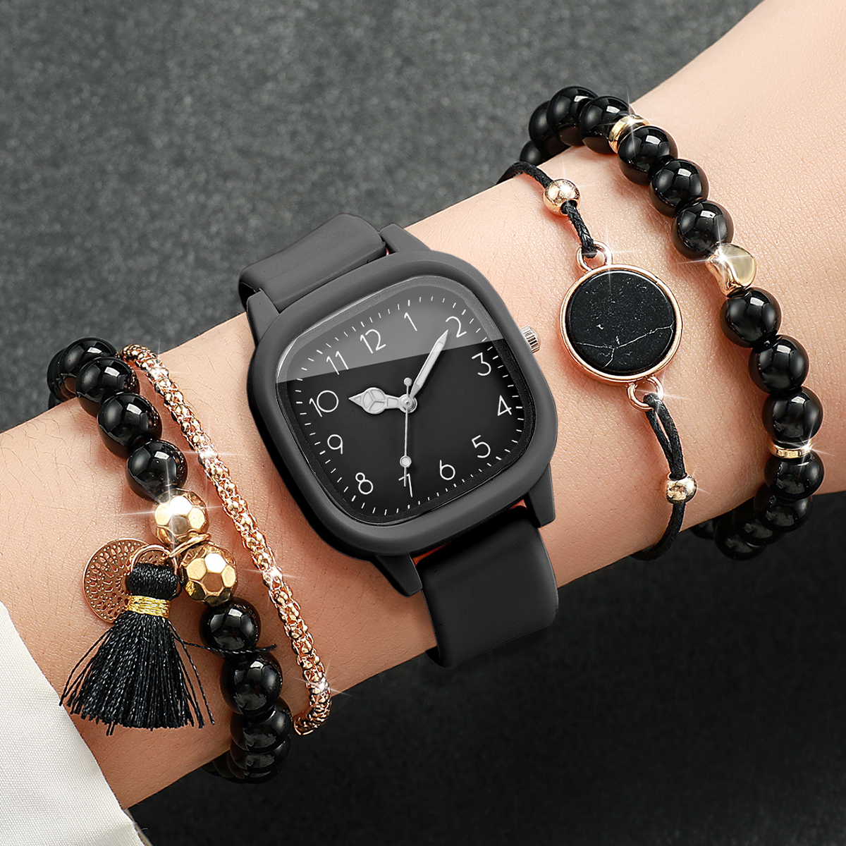 5PCS Fashion Square Women Watc - Jewelry Making Watches ulasan dan harga