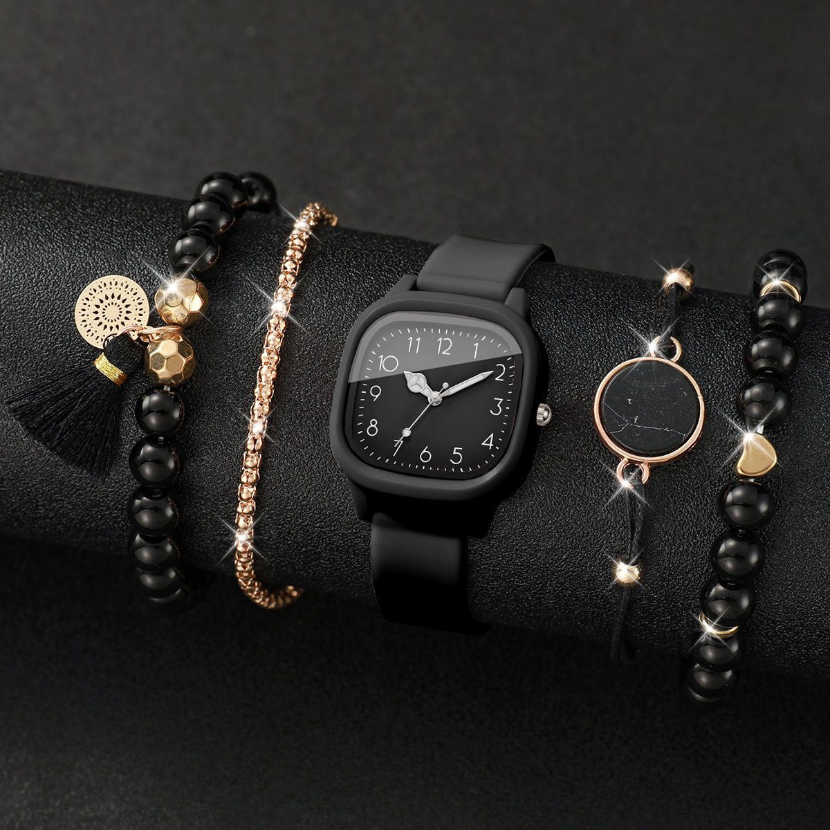 5PCS Fashion Square Women Watc - Jewelry Making Watches ulasan dan harga