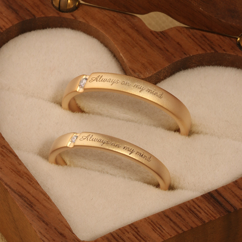 Letter Engraving Diamond Engag - Couple Ring Set ulasan dan harga