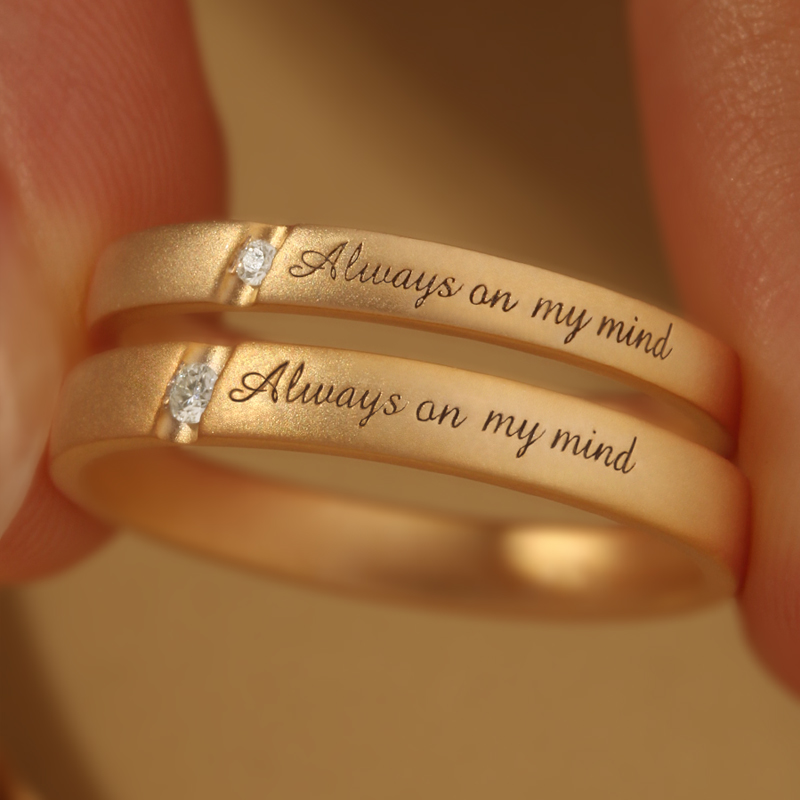 Letter Engraving Diamond Engag - Couple Ring Set ulasan dan harga